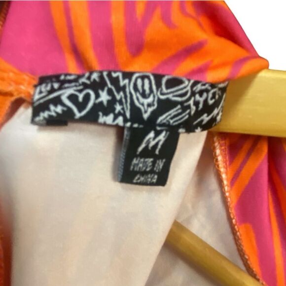 Dolls Kill Swirl Jumpsuit Shorts Mock Neck Romper - Picture 7 of 7